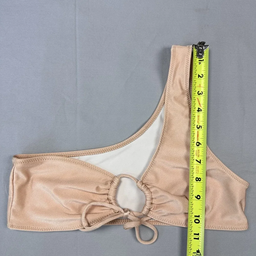 OneTeaspoon Bikini Swimsuit Womens 10 Nude One Shoulder High Waist Two Piece New